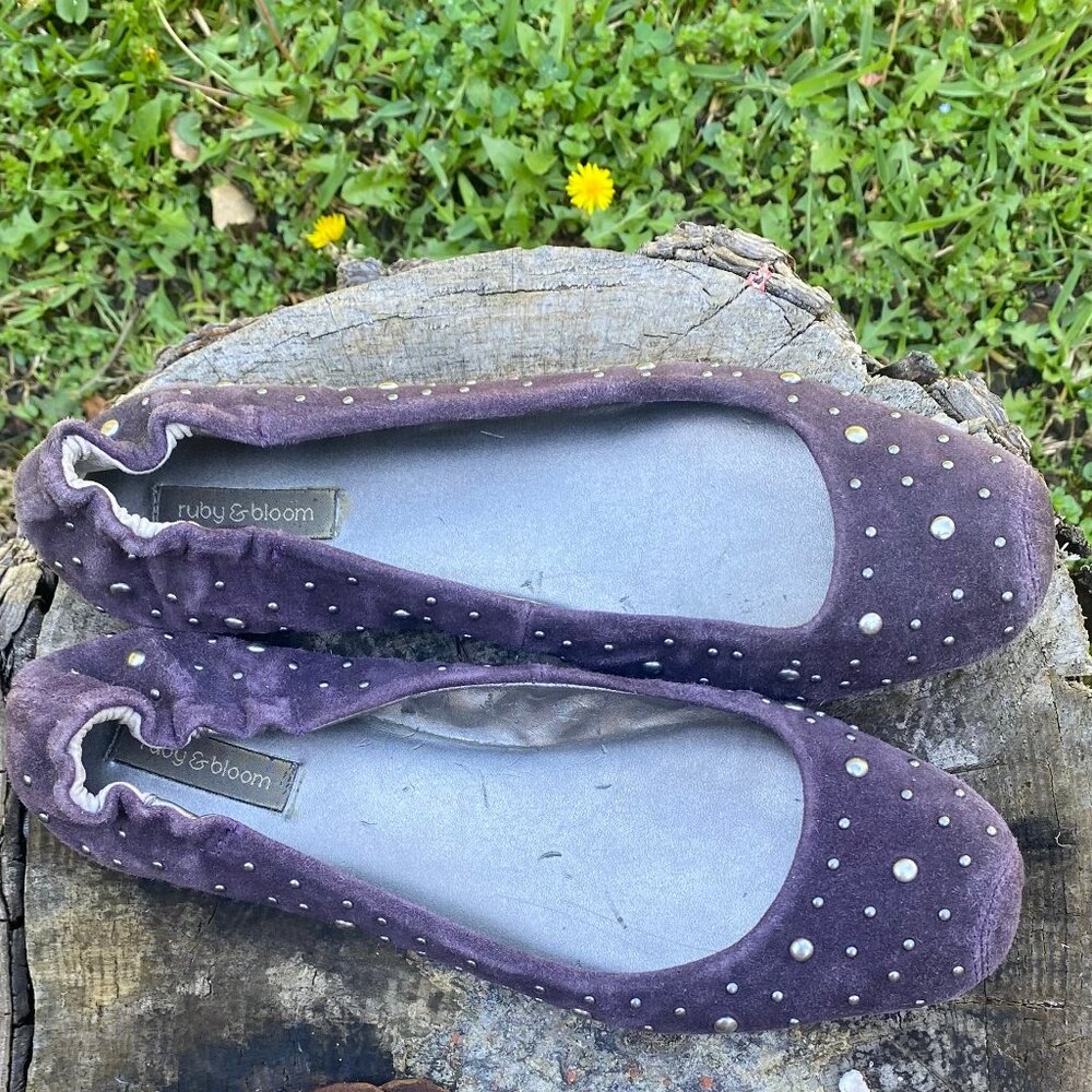 Women's Ruby & Bloom Purple Suede Size 8.5 Flats - Picture 4 of 11